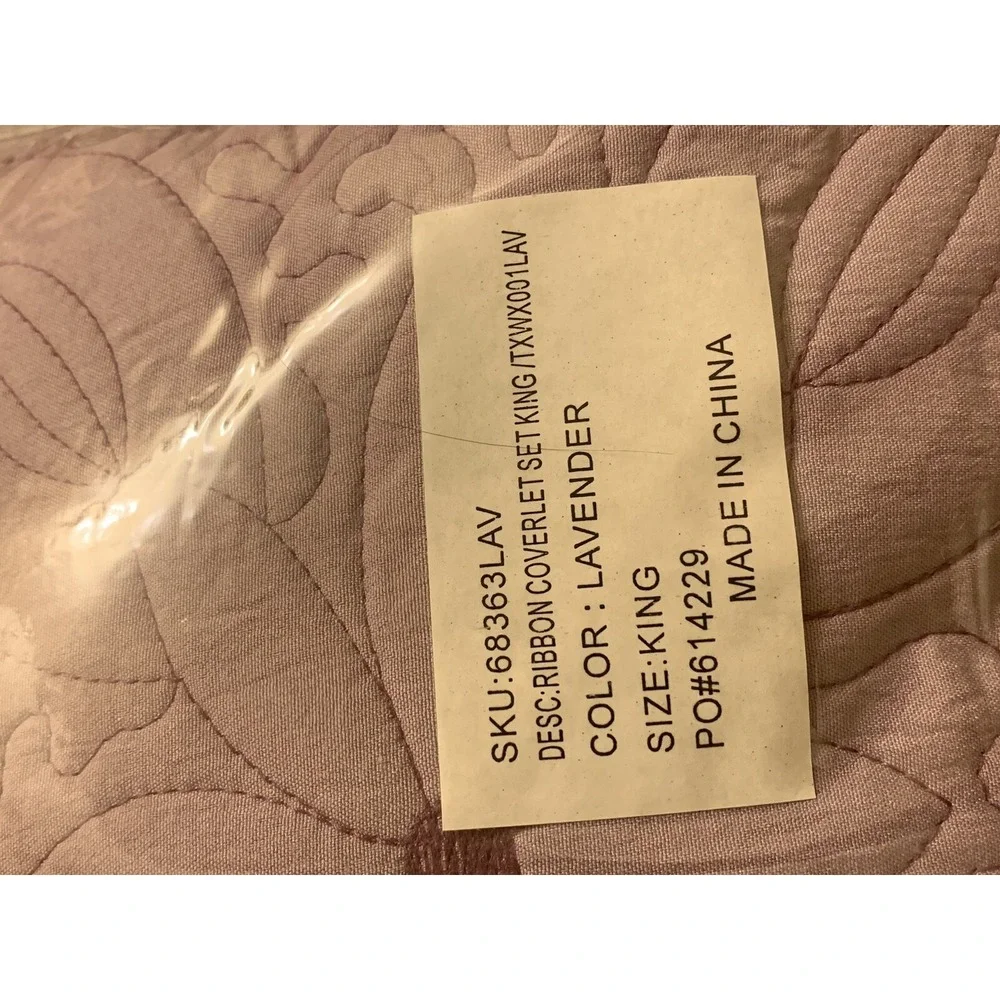 King Size coverlet set Lavender Floral‎ Design. New